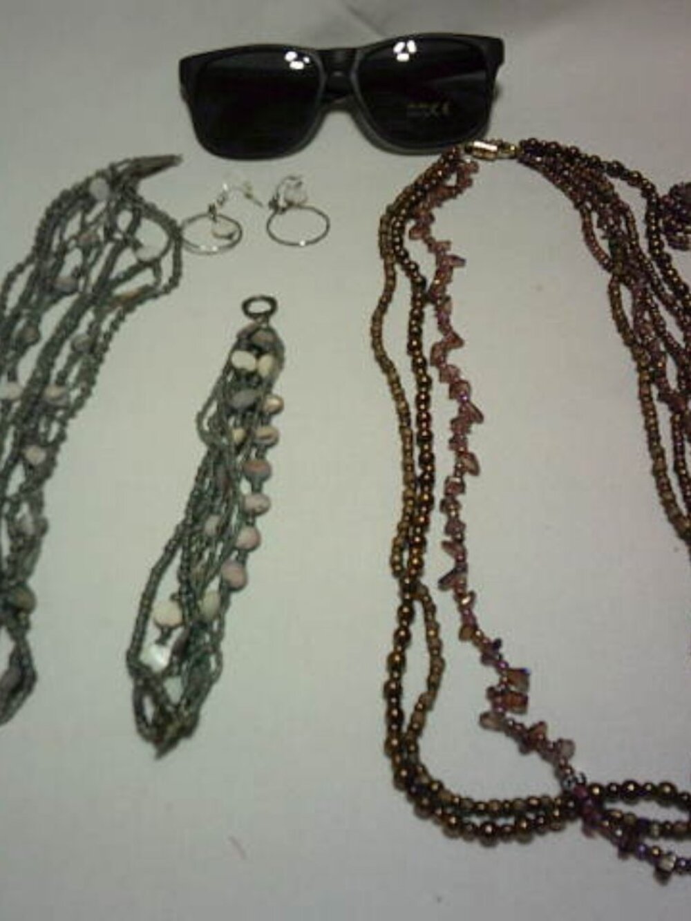 VINTAGE LOT 2 JEWELRY BEADED SETS & JOURNEY SUNGLASSES BRACELET NECKLACE EARINGS